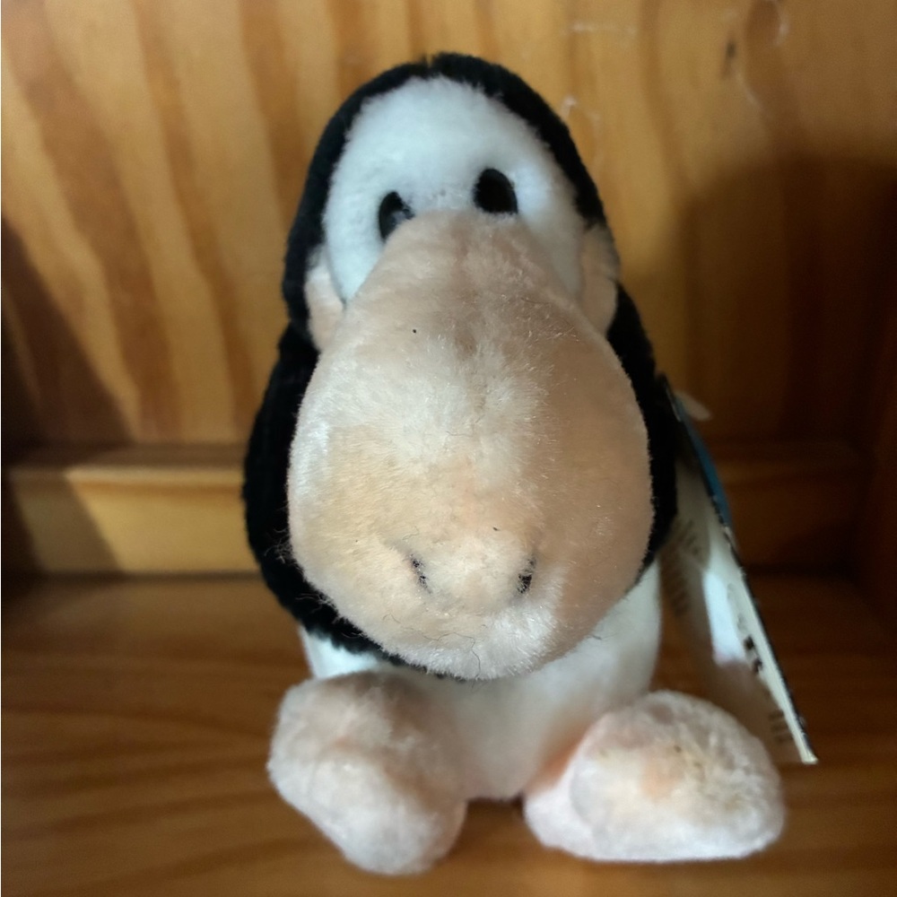 Vintage 1985 Dakin Opus 6" Plush Mini Red Bow Tie Penguin Plush Rare With Tags